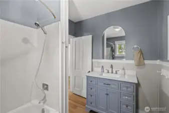 Main floor full bath off kitchen