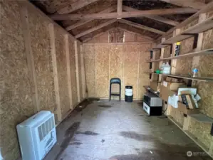Inside look at the outbuilding.