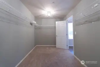 super large primary closet space