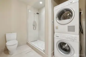 In unit washer and dyer.