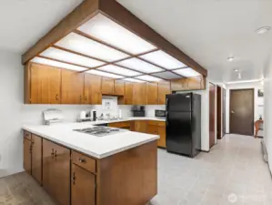Don't miss the cabinets until the penisula.
