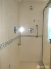 SHOWER IS TILED AND PLENTY OF ROOM FOR TWO!