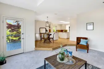 View of kitchen from family room