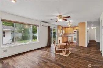 Dining Room , Family Room Looking to Kitchen