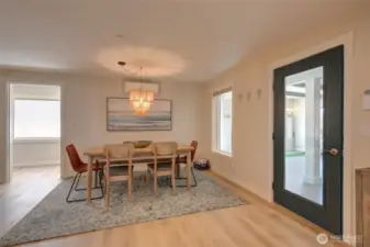 The dining area overlooks the game room.  Watch the kids play while the adults gather 'round!