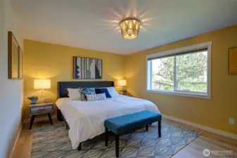 Primary bedroom overlooks the canal.