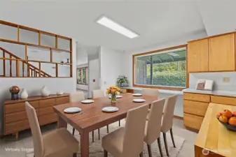 Virtually staged dining space in the kitchen