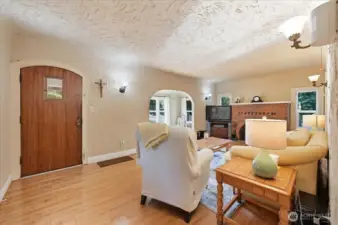 Ample Size Living Room with Hardwood Floors