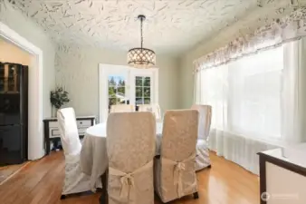 Formal Dining Room with French Doors, Leading to Deck.