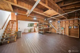 Shop in back of garage & office/bonus room above it.