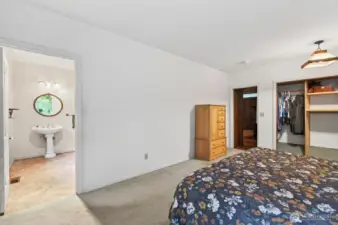 primary bedroom with full bath