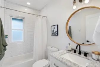 Full bathroom on upper level