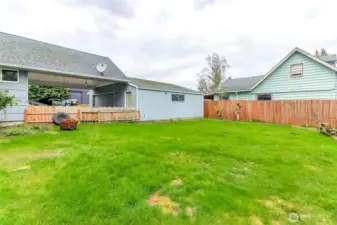 Fully fenced backyard