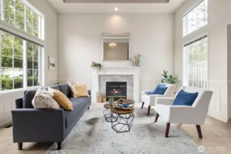 Looking straight on you can see all how large the room is, and how much more furniture it can accomodate.