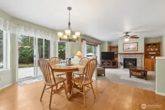 Dining area with the slider to access the deck.