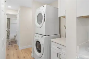 Full size washer and dryer.