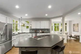 Open flow to dining and living area