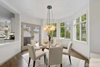 Dining area opens to deck