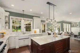 Open floor plan is great for entertaining around the kitchen hub.