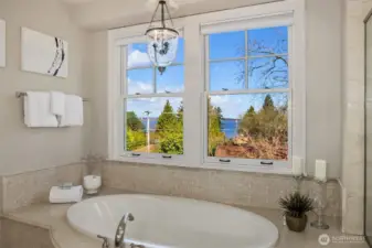 Calming water views from the jetted tub.