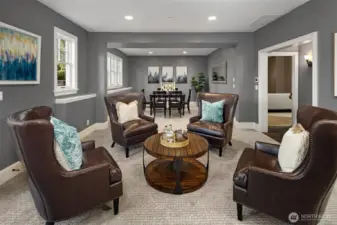 Downstairs spacious bonus room with French doors to the outside.  (not shown)