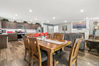 Large dining room off kitchen