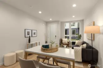 A thoughtful design that maximizes space while providing a welcoming dining area. The modern aesthetic and quality finishes create a sense of warmth and style.