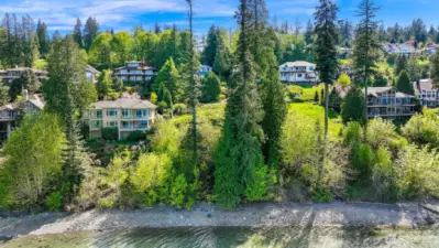 View from the water showcasing the privacy this location provides.