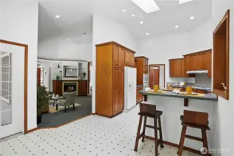Kitchen is just off the living room
