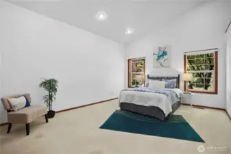 Large primary with en-suite full bath just off the kitchen