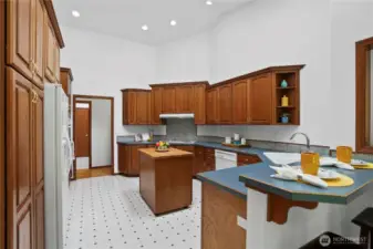 Large kitchen with plenty of counter & storage space