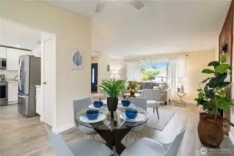 Thoughtfully designed floor plan offers seamless flow for gatherings.