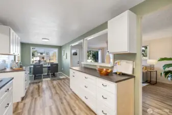 Such great counter space and a large dining room!