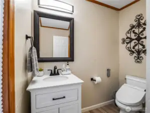 Conveniently located main-level bathroom with easy access from all living areas