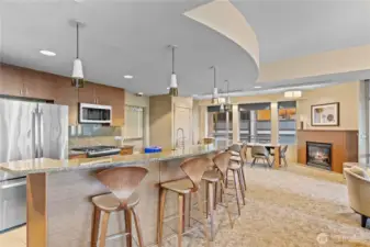 The kitchen in the Owner's Lounge. Host your dinner parties here!