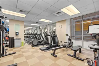 In-building gym--no need for a gym membership!