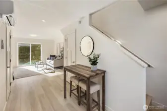 Open-concept design allows seamless connection between kitchen and living spaces, ideal for entertaining or relaxed island living.