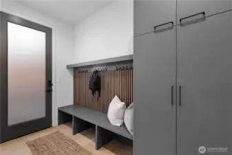 Separate entrance through mud room