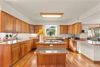 spacious kitchen with island