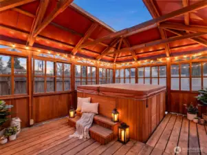 Gazebo with spa/hot tub enhanced