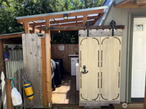 Kitchen shed for preparing and storing all your fish, crab and clams.