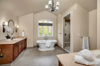 Primary bath with heated floors.  So nice on your feet!