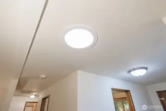 There are 4 solar tube lights throughout the home.