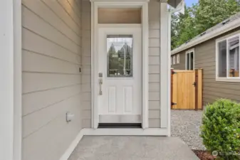 Covered front porch. Photo for illustration only of same plan on a different lot, not actual.