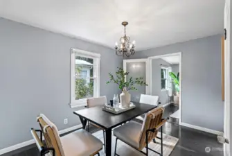 Dining room off the kitchen and leading to the flex space.