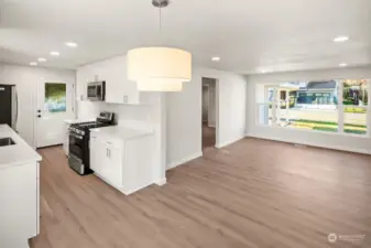 Living Room and Kitchen from Dining Area