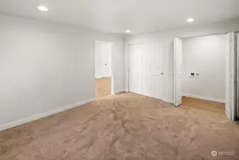 Bonus Room located off Living Room includes utility closet, laundry closet half bath & walk in closet