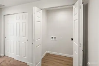 Laundry Closet located in bonus room