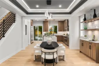 Dining Room Ceiling and Lighting is amazing!