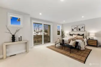 Beautiful Primary Bedroom with small French Style Balcony